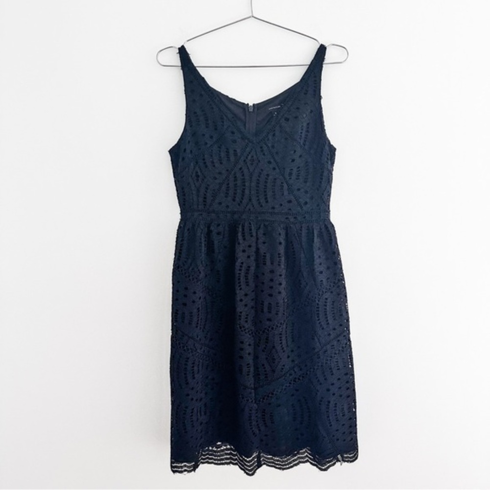 Ann Taylor Black Lace Overlay Party Dress